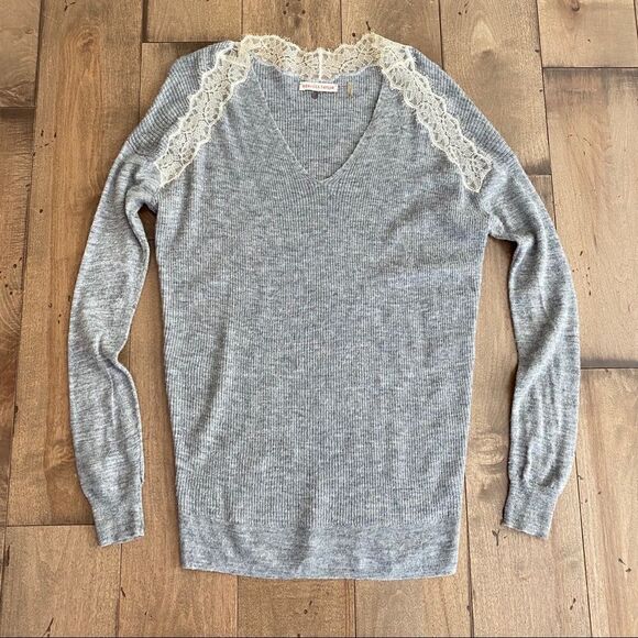 Rebecca taylor Wool Alpaca Lace Trimmed Sweater S - Picture 3 of 7